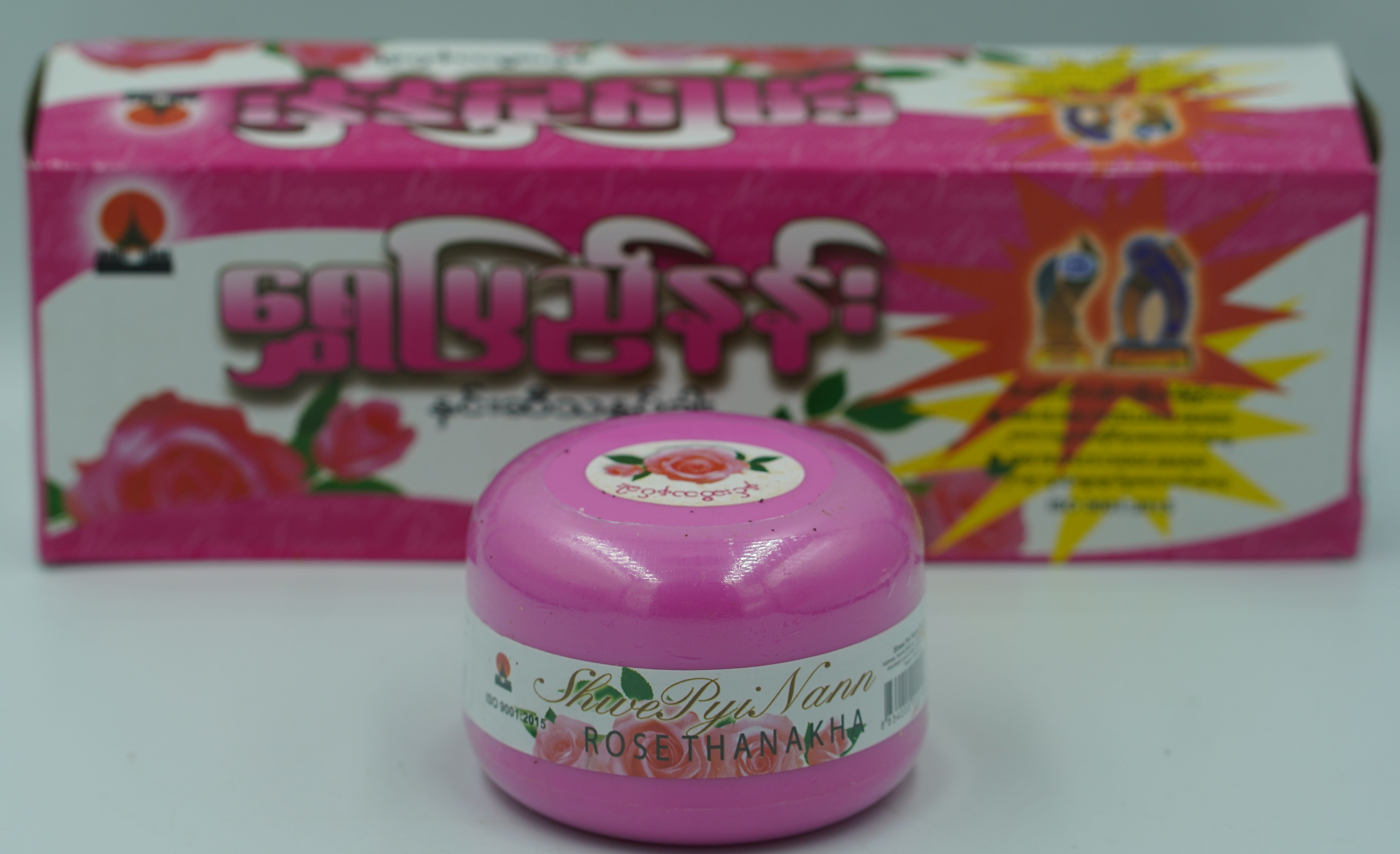 แป้งทานาคา แป้งพม่าสูตรกุหลาบ Rose Thanakha ShwePyiNann ทานาคาพม่า ขนาด 50 กรัม ใช้ทาหน้า ทาตัว