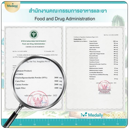 ดีท็อกซ์สูตรคุณหมอ Medaily Pro Fiber ไฟเบอร์ลดบวม
