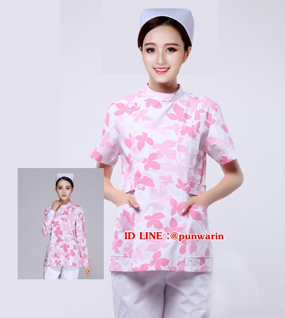 ชุดฟอร์มพนักงานสำเร็จรูป ชุดพนักงานคลีนิค พี่เลี้ยงเด็ก สีภาพ S-3XL TK6304005 ชุด