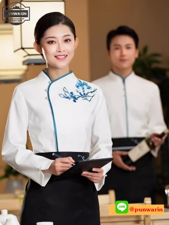 เสื้อพนักงานร้านอาหารญี่ปุ่น เกาหลี เสื้อกิโมโน ร้านอาหารญี่ปุ่นเกาหลีจีน ขาว ครีม เขียว L-4XL CA6701002 เสื้อ+เปื้อน