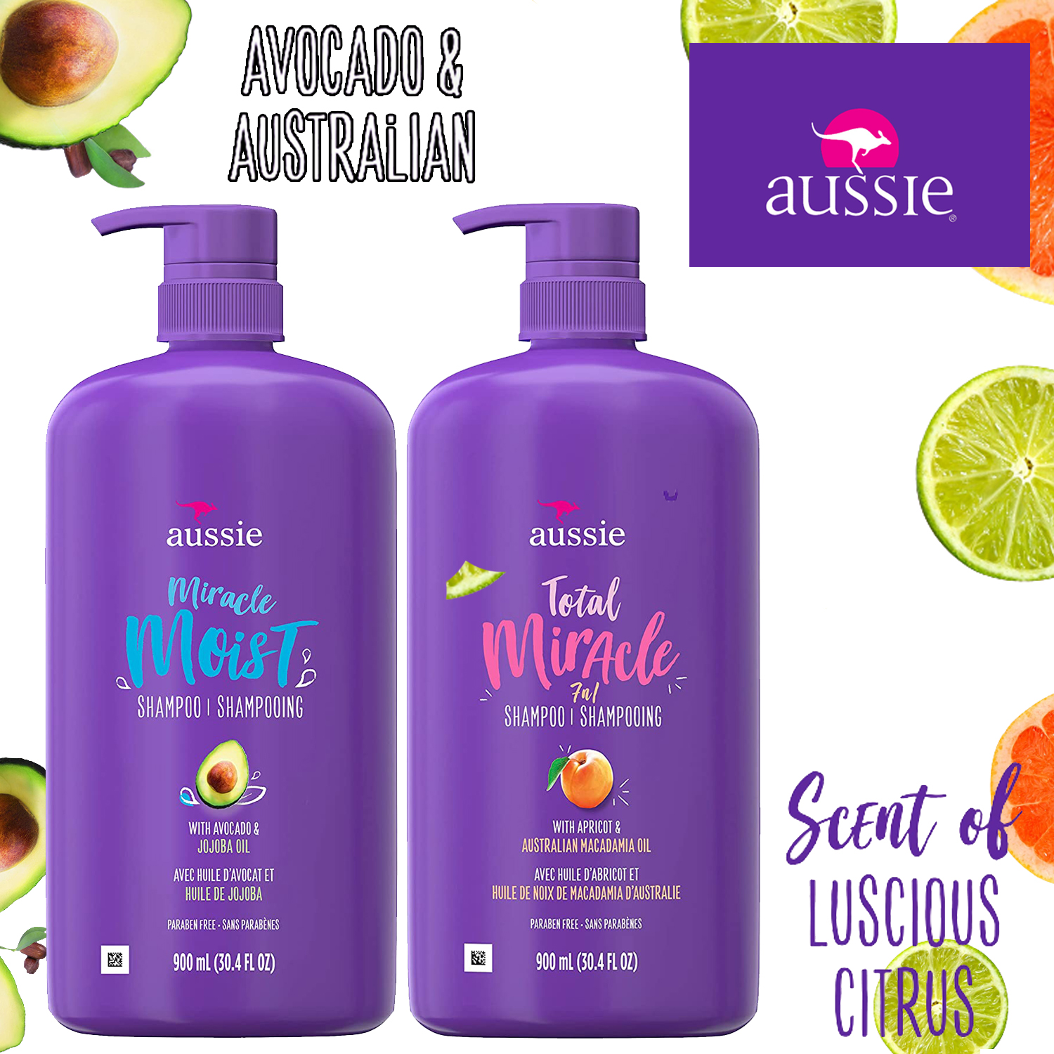 Aussie Paraben-Free Miracle Moist/Total Miracle Shampoo with Avocado & Jojoba for Dry Hair ราคา 590.- บาท