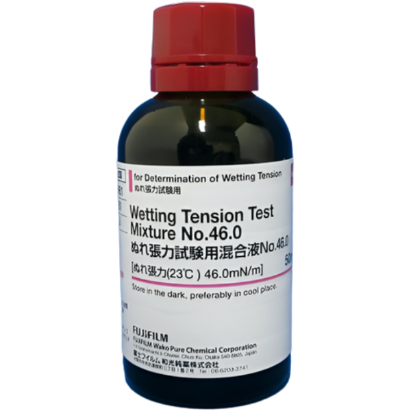 FujiFilmWako รหัสสินค้า NO.46.0-230-01981 น้ำยาทดสอบแรงตึงผิว, Wetting Tension Test Mixture for Determination of Wetting Tension NO.46.0,WAKO Cat.no. 230-01981,package:50mL