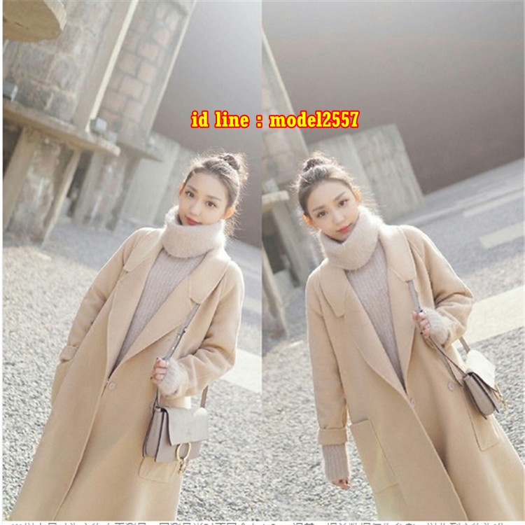 CW6110001 เสื้อโค้ทหนังกลับสีเทาแต่งขนสัตว์อบอุ่นมาก (พรีออเดอร์) เบจ S M L XL 2XL CW6110001 ตัว
