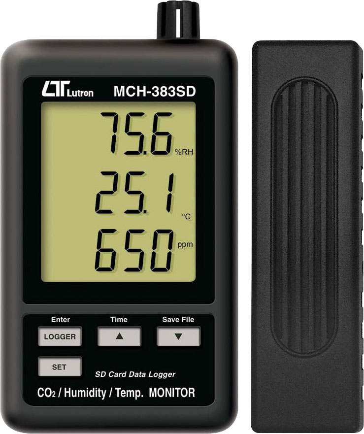Lutron รุ่นMCH-383SDเครื่องวัดก๊าซคาร์บอนไดออกไซด์แบบบันทึกค่าได้,3-1 Air Quality Monitor CO2,humidity,Temperature meter with DataLogging