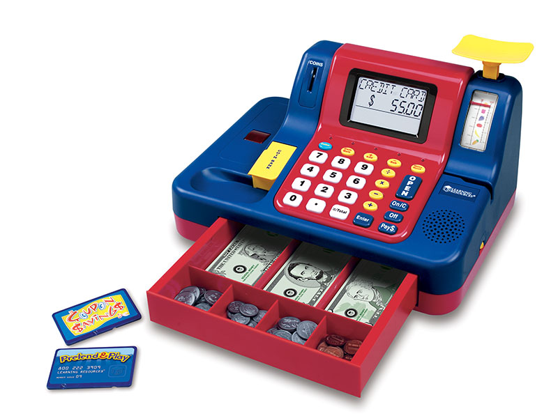 แคชเชียร์ สอนคณิตศาสตรพูดได้ สื่อการสอนเชิงบูรณาการ พร้อมอุปกรณ์ 73 ชิ้นในเซ็ท Learning Resources Pretend & Play Teaching Cash Register, Talking Register, Counting Activities, Money Management, 73 Piece Set, Ages 5+