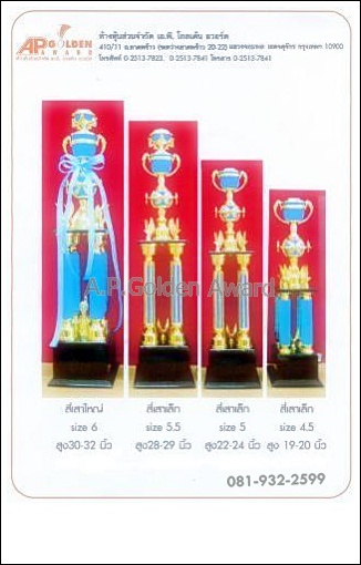 ถ้วยรางวัลพลาสติก 2เสา / 4 เสา