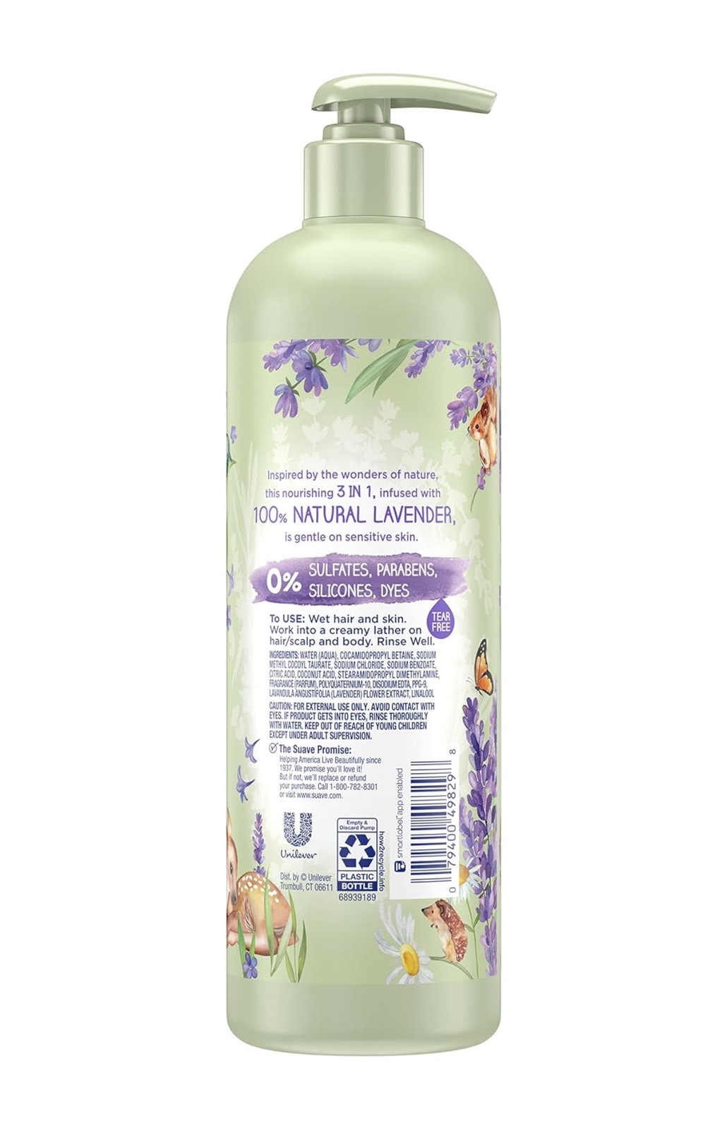 แชมพูเซิฟ คิดส์ 3in1 กลิ่น ลาเวนเดอร์ สูตรธรรมชาติ 100% Suave Kids' Naturals Lavender 3-in-1 Shampoo Conditioner & Body Wash - 16.5 fl oz