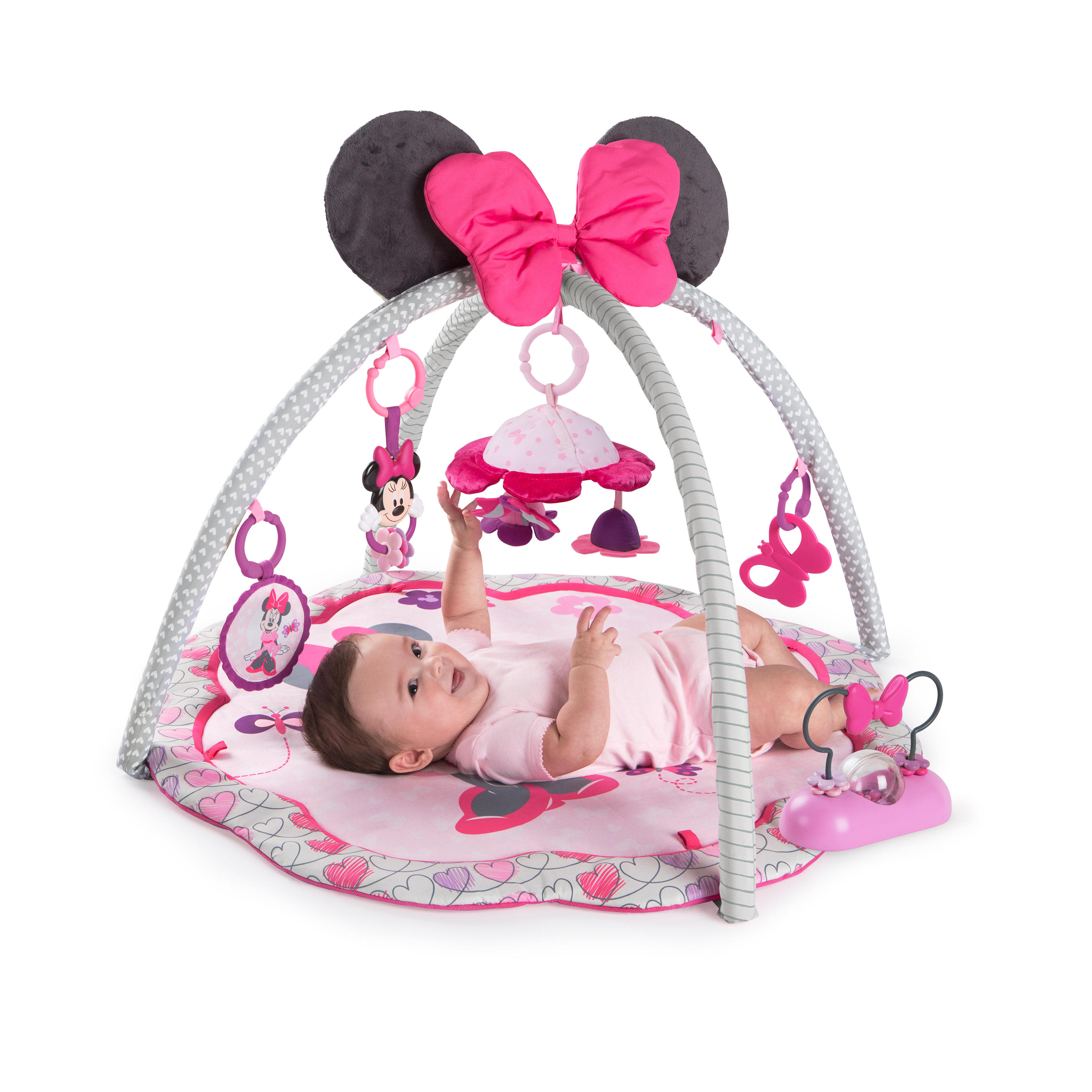 เพลยิม เพลแมท ลายมินนี่เม้าส์ จาก Bright Starts Minnie Mouse Garden Fin Activity Gym ราคา 2990 บาท