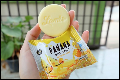 สบู่นมกล้วย ลามิ Banana Milk Honey Natural Soap