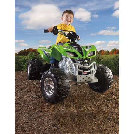 รถแบตเตอรี่เด็ก ATV เอทีวี Power Wheels Kawasaki KFX 12-Volt Battery-Powered Ride-On, Green ลิขสิทธิ์แท้นำเข้าจากอเมริกา