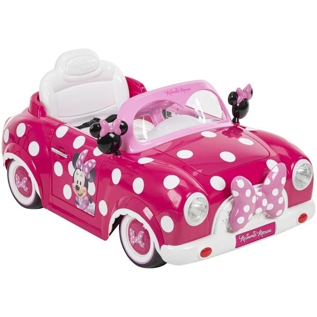 นำเข้า🇺🇸 รถแบตมินนี่เมาส์คันใหญ่ Disney Minnie Mouse Convertible Car 6 Volts Electric Ride-on, for Children Ages 3+ years, by Huffy ราคา 12,900 บาท