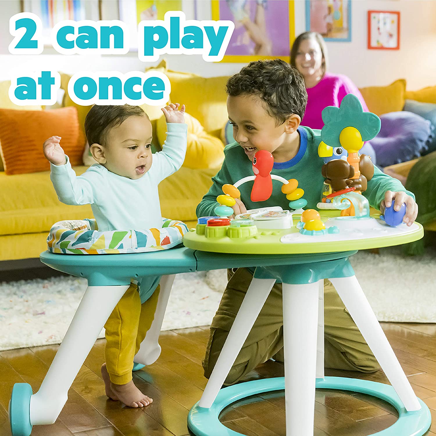 Bright Starts Around We Go 2-in-1 Walk-Around Baby Activity Center & Table, Tropic Cool, อายุ 6 เดือนขึ้นไป ราคา 4,690 - บาท