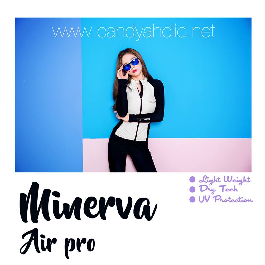 [Size M,L] ชุดว่ายน้ำ แขนยาว ซิปหน้า รุ่น MINERVA AIR PRO (สีขาวแขนสีดำ) และ กางเกง Legging ขายาว (สีดำ)