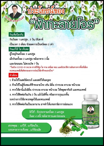 ฟ้าทะลายโจร ตราโหรทศพรโอสถ