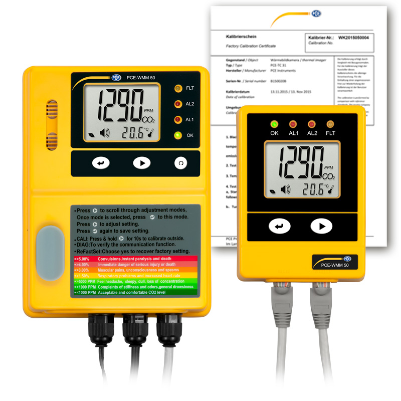 PCE รุ่นWMM 50-ICA incl. ISO Calibration Cert. เครื่องวัดคุณภาพอากาศAir Quality Carbon Dioxide Meter