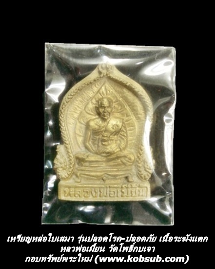 เหรียญหล่อใบเสมา รุ่นปลอดโรค-ปลอดภัย เนื้อระฆังแตก หลวงพ่อเมี้ยน วัดโพธิ์กบเจา