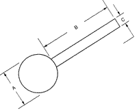 Ball PrecisionØ0.05"-Ø1.00"(Ø1.3 mm-Ø25.4mm)±0.002เกจกลมความละเอียดสูงแบบมีก้านBall Gauge with Stem