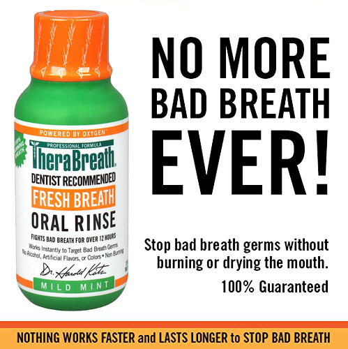 TheraBreath น้ำยาบ้วนปาก สูตรปราศจากแอลกอฮอล์ ได้รับ 24-Hour Fresh Breath Oral Rinse, Mild Mint, 3.0 fl oz