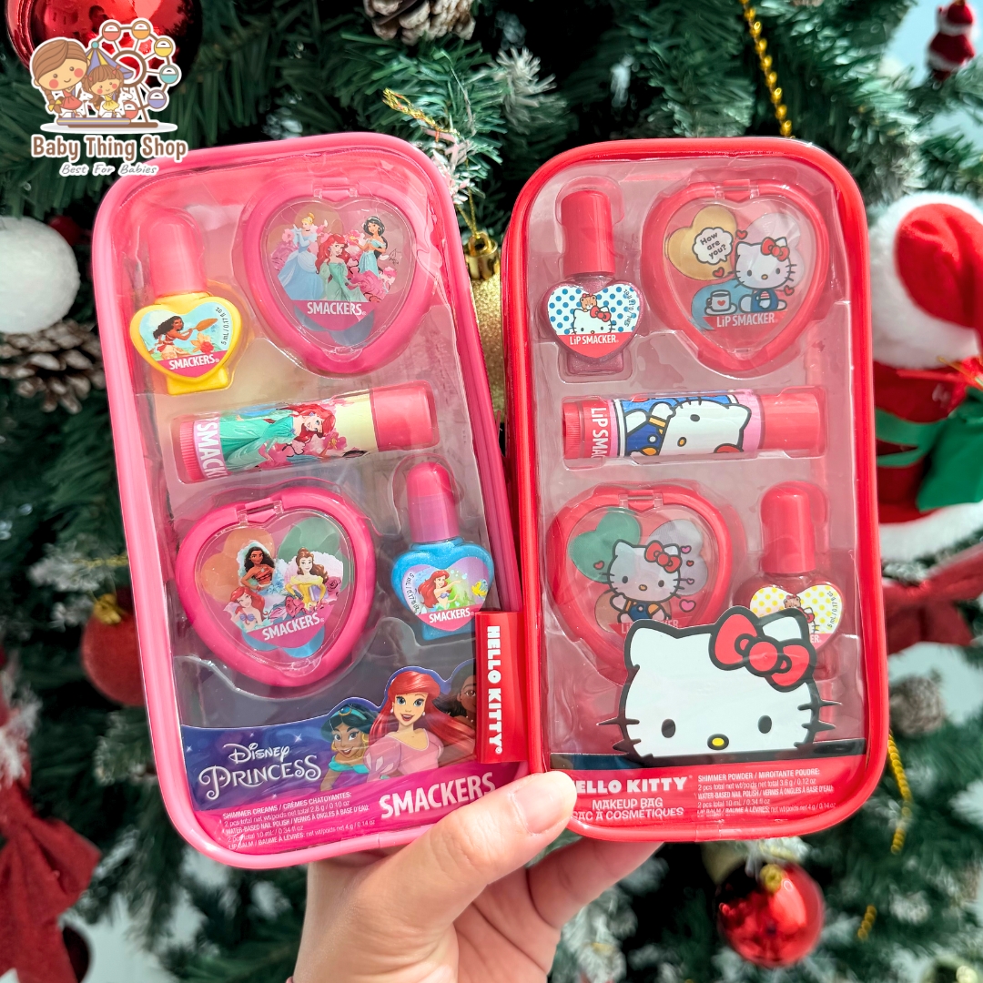 ใหม่ล่าสุด🎉นำเข้า ชุดเมคอัพ 5 ชิ้น ลิขสิทธิ์แท้จาก Lip Smacker 💖Hello Kitty, Disney Princess, Frozen ราคา 890 บาท
