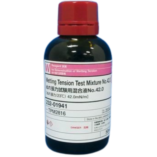 FujiFilmWako รหัส NO.42.0-232-01941 น้ำยาทดสอบแรงตึงผิว,Wetting Tension Test Mixture for Determination of Wetting Tension NO.42.0,WAKO Cat.no.232-01941,package:50mL