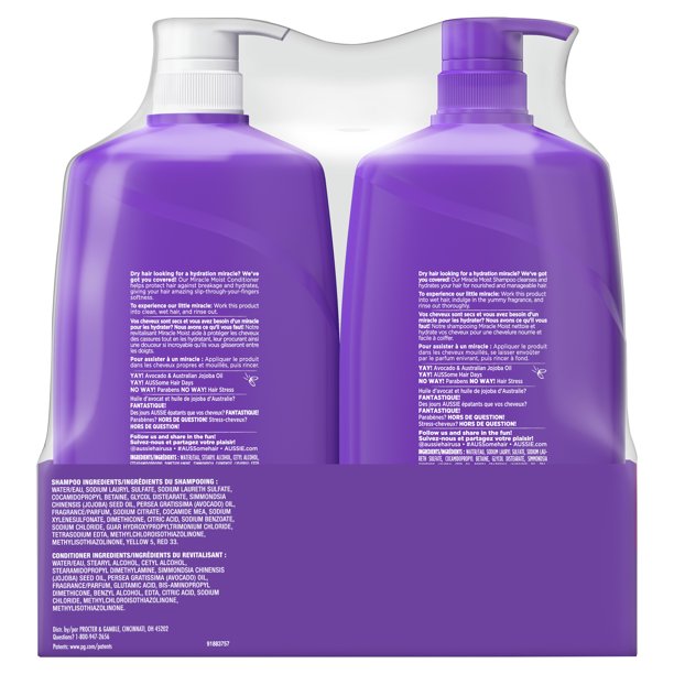 ชุดแชมพูและครีมนวดผม Aussie Miracle Moist 26.2 Fl Oz ราคา 1190 - บาท