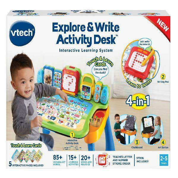 ใหม่ล่าสุด⭐️ VTech Explore & Write Activity Desk Transforms into Easel & Chalkboard โต๊ะกิจกรรมเพื่อการเรียนรู้รอบด้าน 4 in 1