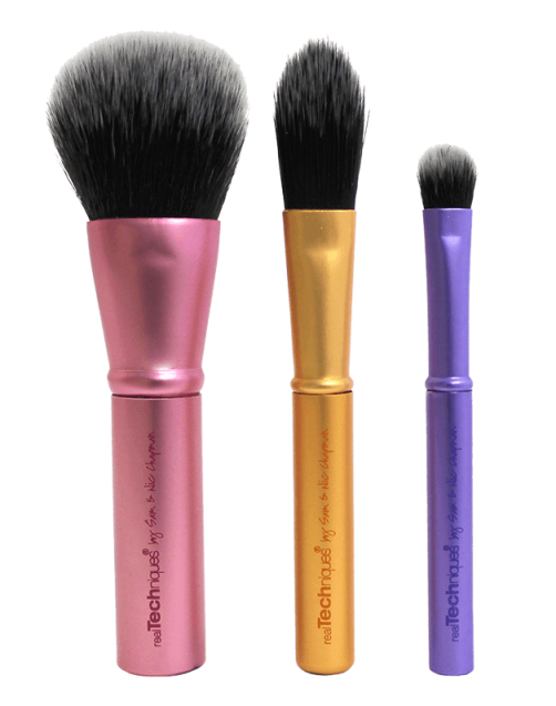 REAL TECHNIQUES :: Mini Brush Trio ชุดแปรงขนสังเคราะห์ 3 ด้าม ขนาดพกพา ดูรายละเอียดด้านใน