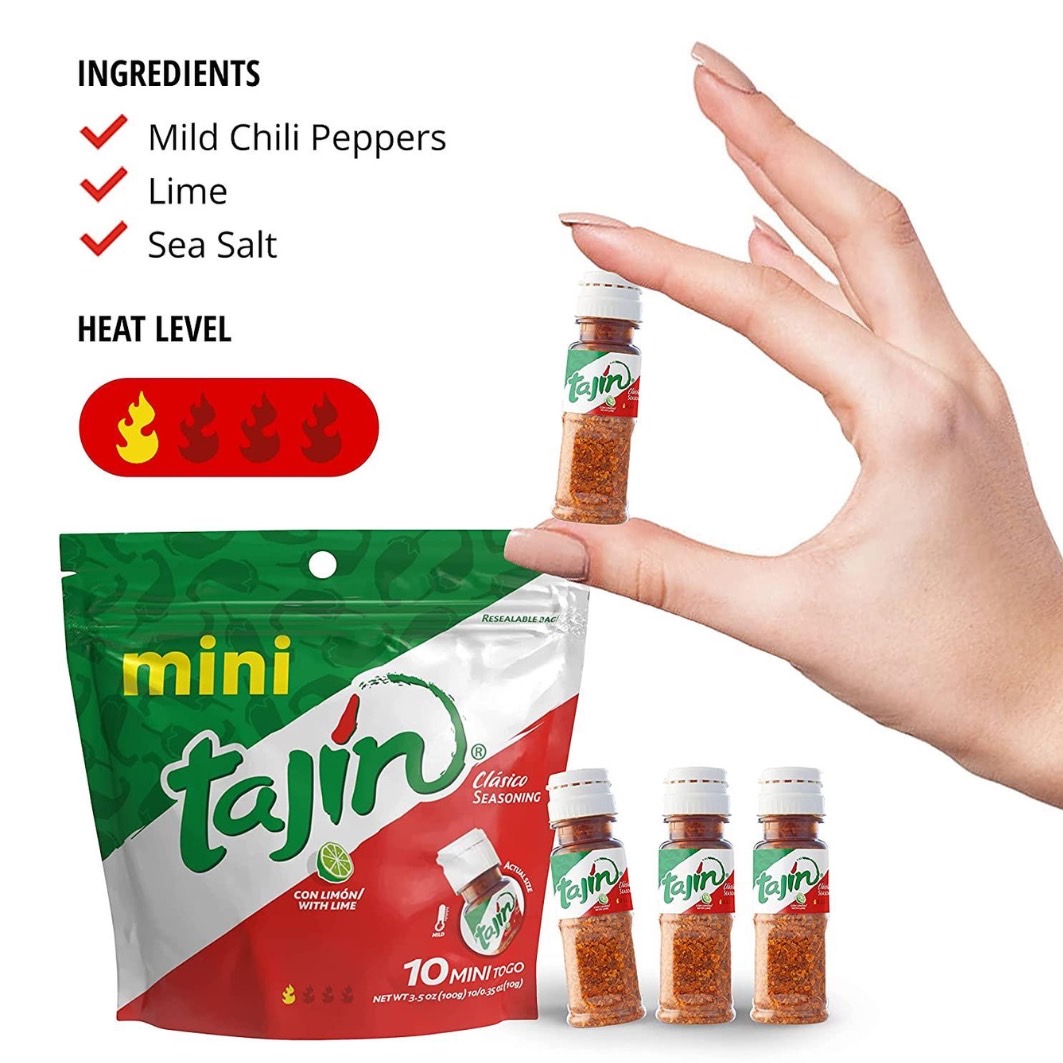 NEW ผงเครื่องเทศ นำเข้า🇺🇸 Tajin เครื่องปรุงรสพร้อมมะนาว Mini 0.35 oz. ราคา 50 บาท/ ขวด