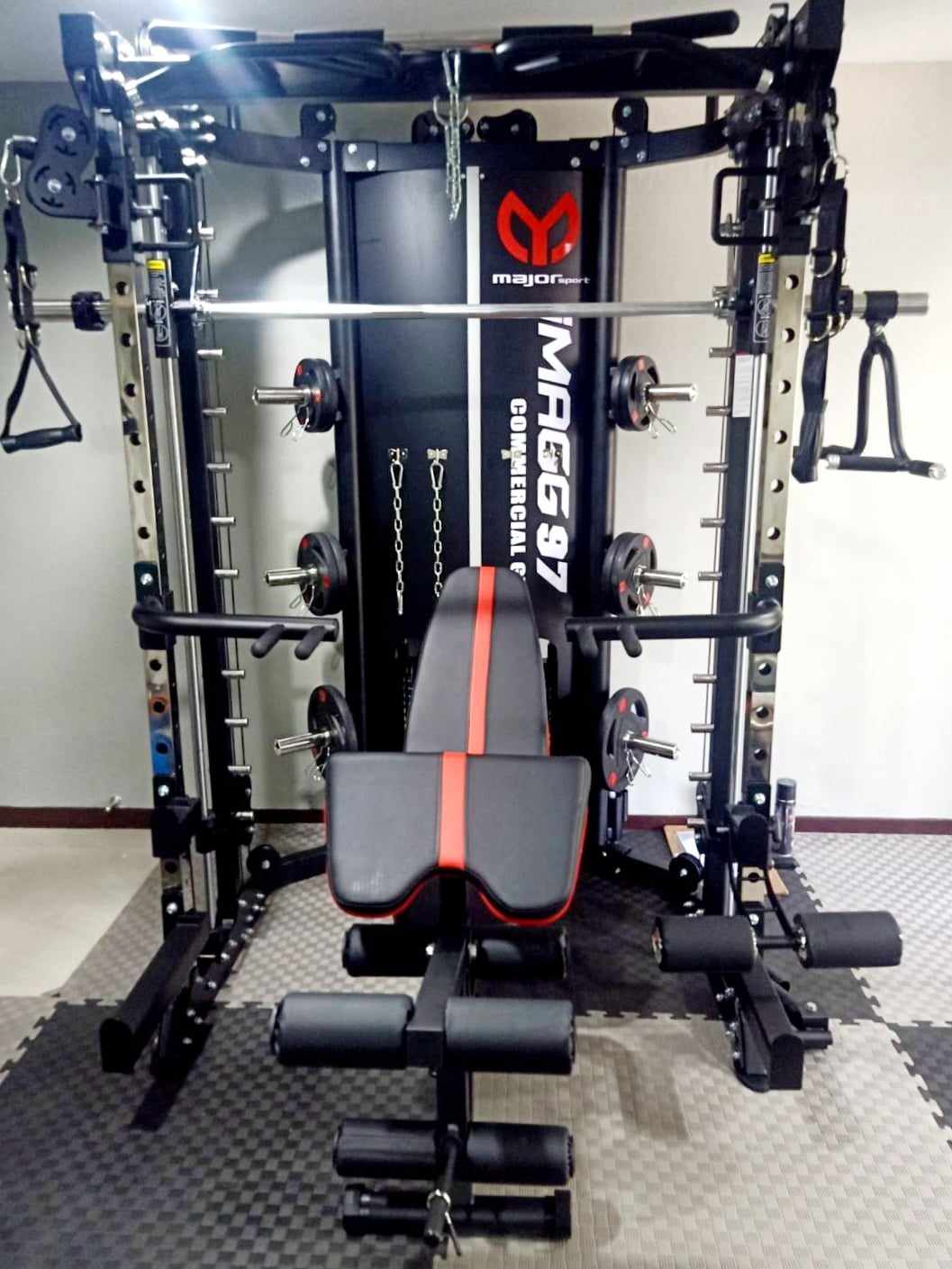 Smith Machine IMAGG 97 + ม้านั่ง819A + แผ่นน้ำหนัก50kg, สมิทแมชชีน