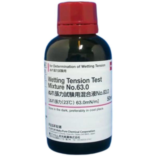 FujiFilmWako รหัสสินค้า NO.63.0-237-02091 น้ำยาทดสอบแรงตึงผิว, Wetting Tension Test Mixture for Determination of Wetting Tension NO.63.0,WAKO Cat.no.237-02091,package:50mL
