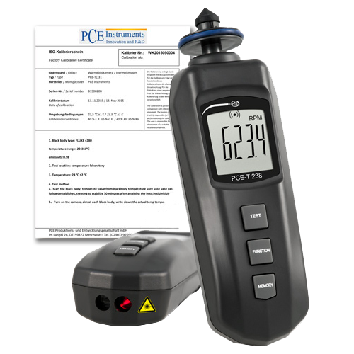 PCE รุ่นT-238-ICA Incl. ISO Calibration Certificateเครื่องสำหรับตรวจสอบสภาพการณ์Condition Monitoring Tachometer