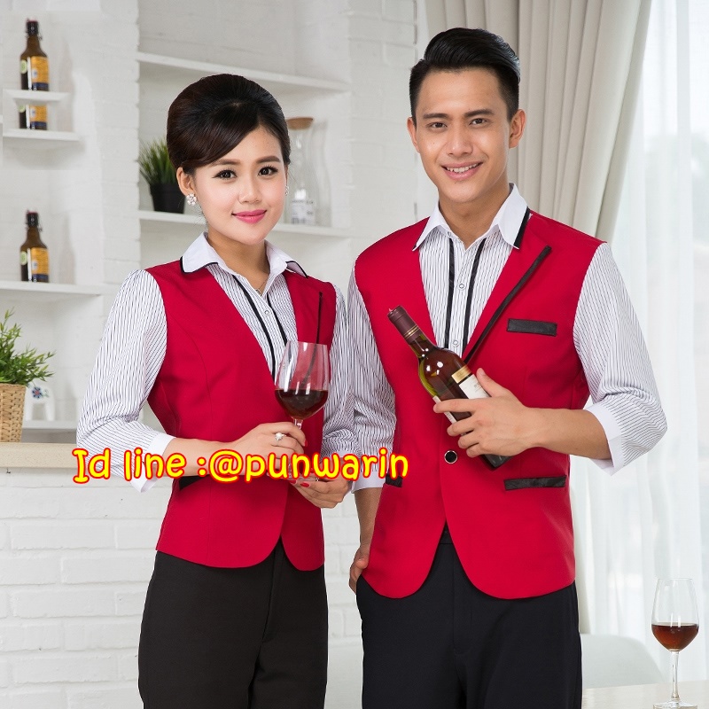 ชุดพนักงานไนท์คลับเสื้อกั๊กในตัวร้านอาหาร KTV ,Night wear,Tooling Bar Waiter,ชุดพนักงานบาร์,ชุดพนักงานโรงหนัง,ชุดพนักงานโรงละคร คาซิโน สีภาพ M-3XL K6707002 เสื้อเย็บติดเสื้อกั๊ก