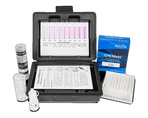 CHEMets รหัสสินค้าK-7404ชุดทดสอบและอ่านค่าโอโซนสำหรับน้ำ,Ozone Visual KitMeas.range:0～0.60&0.6～3.0ppm.