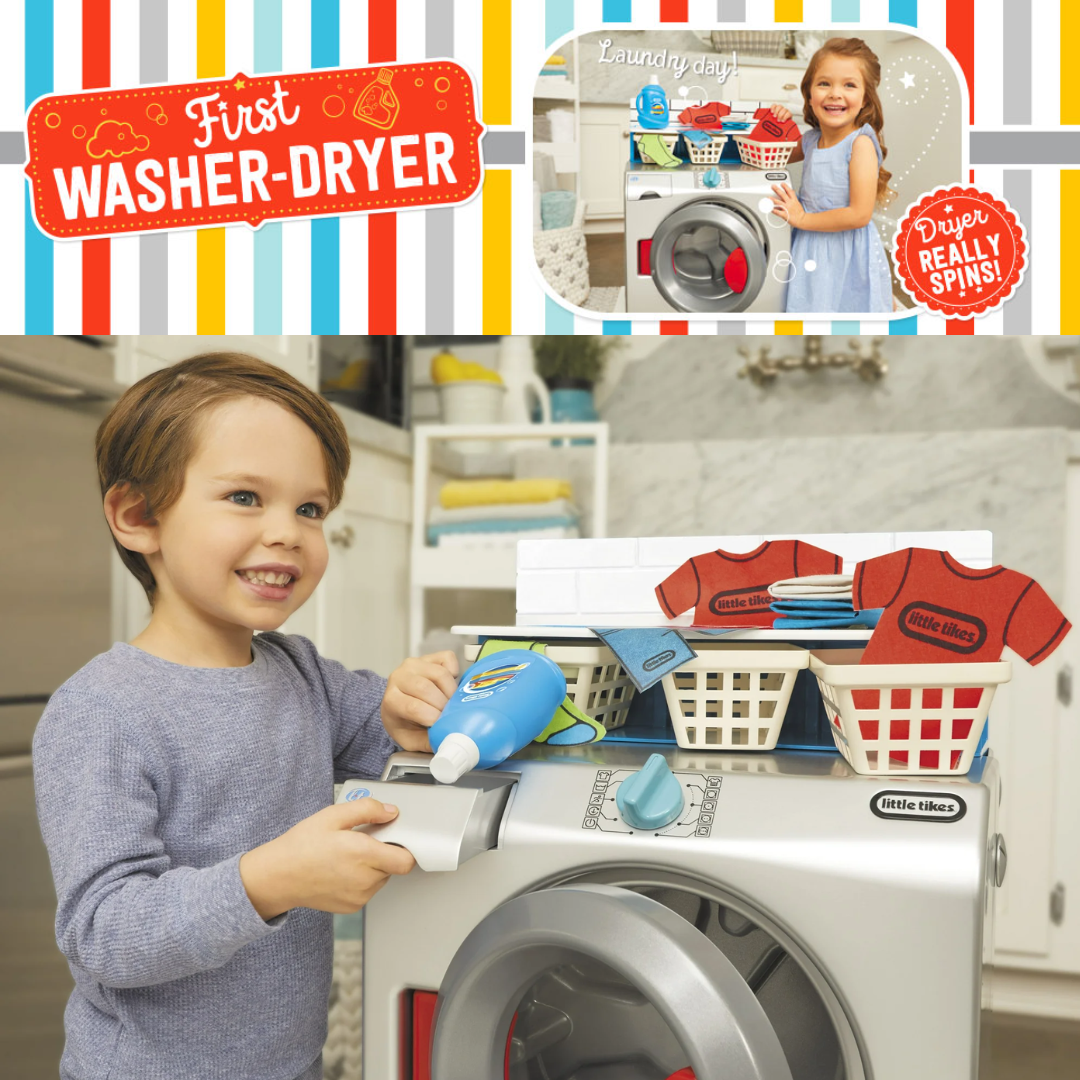 นำเข้า 🇺🇸 ✨🧺 มาเล่นซักผ้ากันเถอะ เครื่องซักผ้าจำลองสุดสมจริงจาก Little Tikes First Washer Dryer👕✨ ราคา 4,990 บาท