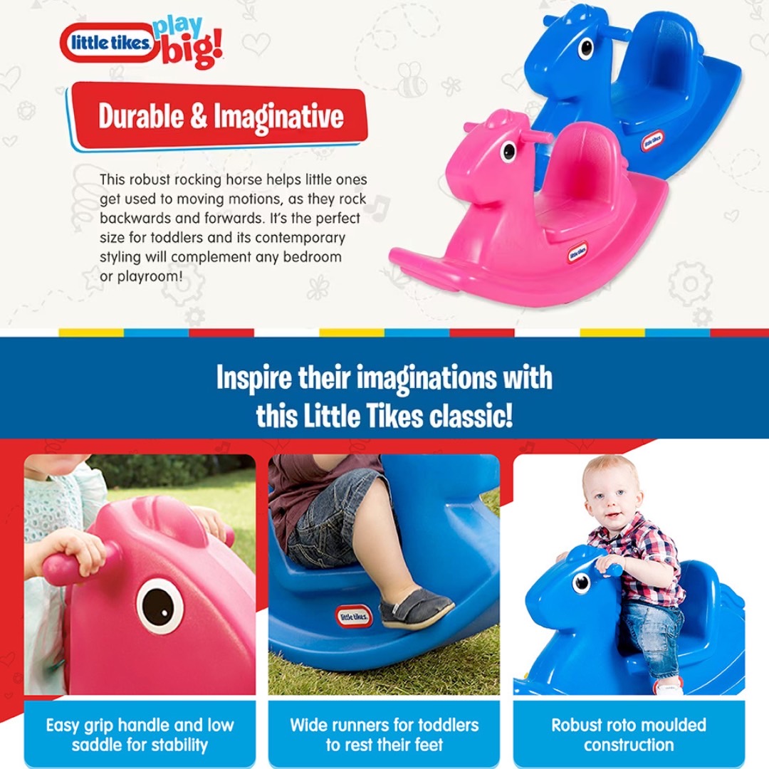 NEWม้าโยก 🎠 นำเข้า🇺🇸 ของแท้ 💯 Little Tikes Toy Rocking Horse - ม้าโยกน้อย Tikes สําหรับเด็กอายุ 18 เดือนขึ้นไป ราคา 3190 บาท