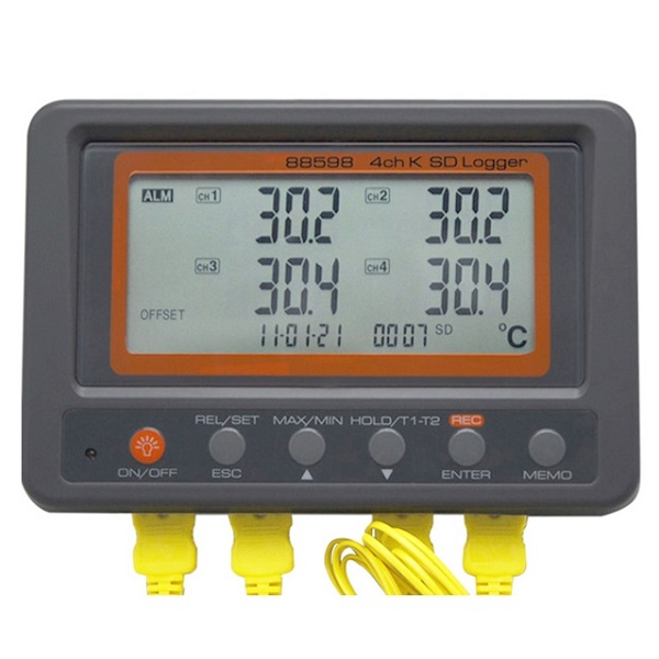 4ch รุ่นHJ-4CHKเครื่องบันทึกอุณหภูมิเทอร์โมคัปเปิลthermocouple temperature logger HJ-4CHK