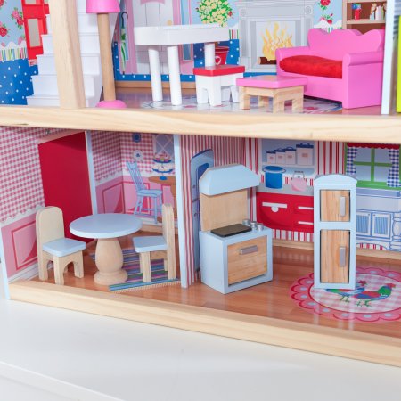 KidKraft Chelsea Doll Cottage with Furniture บ้านตุ๊กตาเชลซี คอทเทจ มาพร้อมกับเฟอร์นิเจอร์ พร้อมเล่น