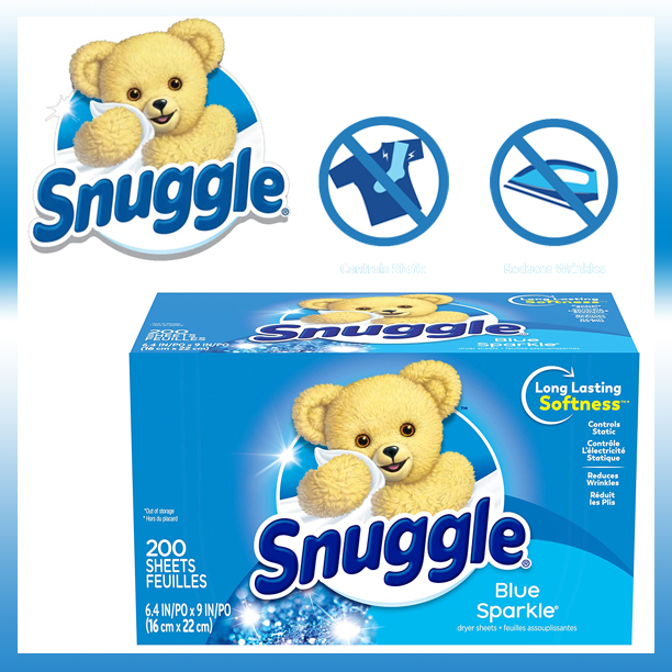 Snuggle Fabric Softener Dryer Sheets สีฟ้าประกาย 200 แผ่น ราคา 650.- บาท