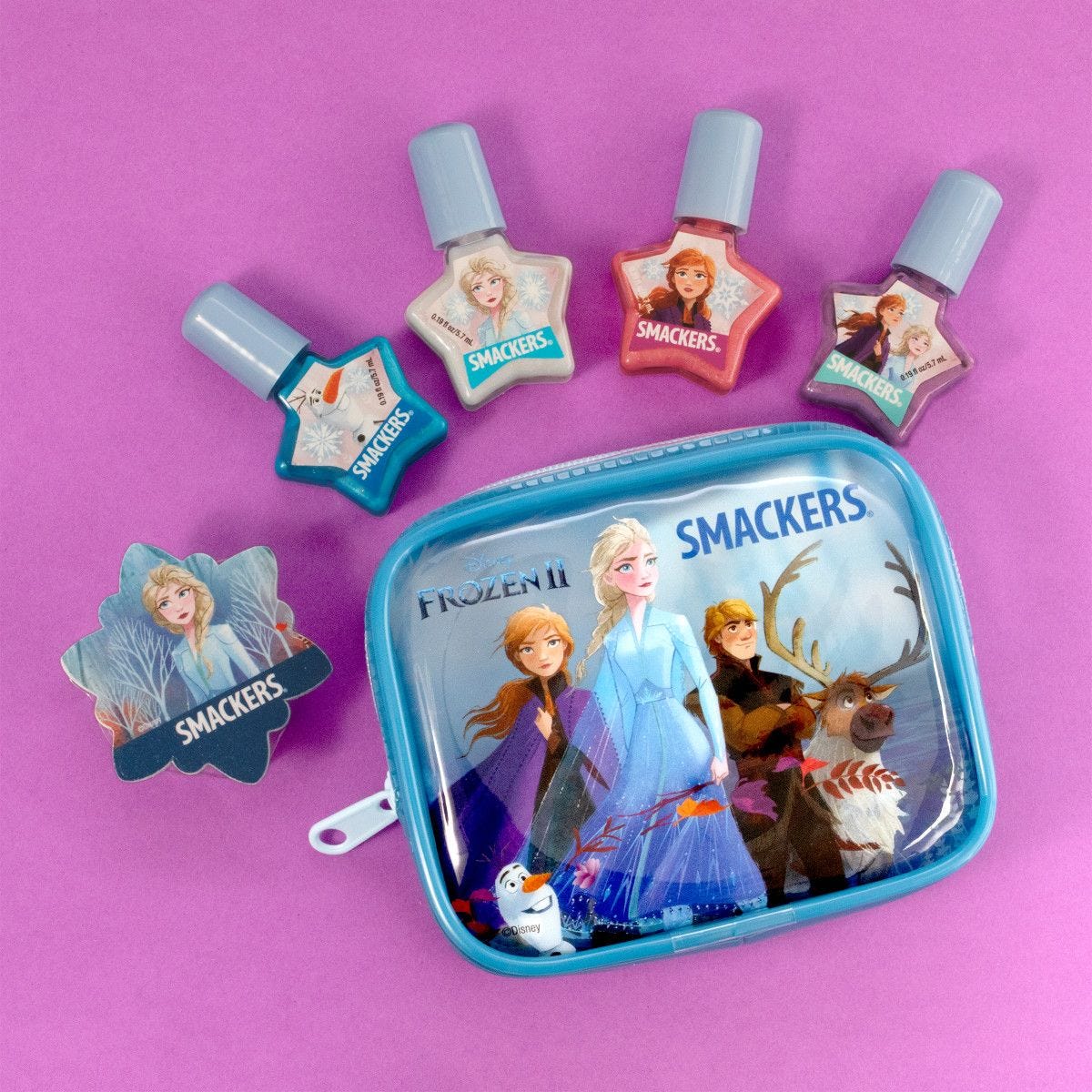 ของแท้ 💯 Lip Smacker Frozen 2 Nail Polish Set ยาทาเล็บเด็กลอกออกได้ที่มาพร้อมกระเป๋าลาย โฟเซ่น 2