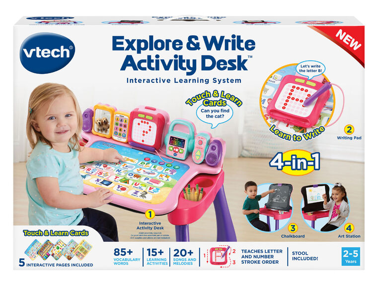 ใหม่ล่าสุด⭐️ VTech Explore & Write Activity Desk Transforms into Easel & Chalkboard โต๊ะกิจกรรมเพื่อการเรียนรู้รอบด้าน 4 in 1