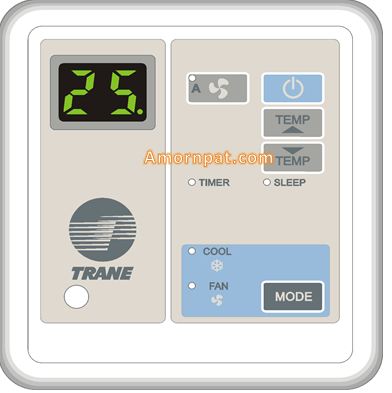 Remote Control รีโมท อะไหล่ สำหรับเครื่องปรับอากาศ แอร์ เทรน TRANE