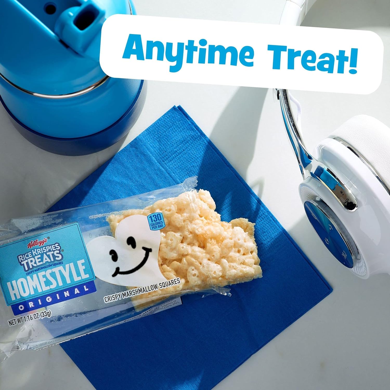 มาร์ชเมลโลว์ชิ้นจำโบ้ Rice Krispies Treats Homestyle Original Chewy Marshmallow Snack Bars, Shelf-Stable, 13.96 oz , 12ชิ้นใหญ่ ราคา 450 บาท