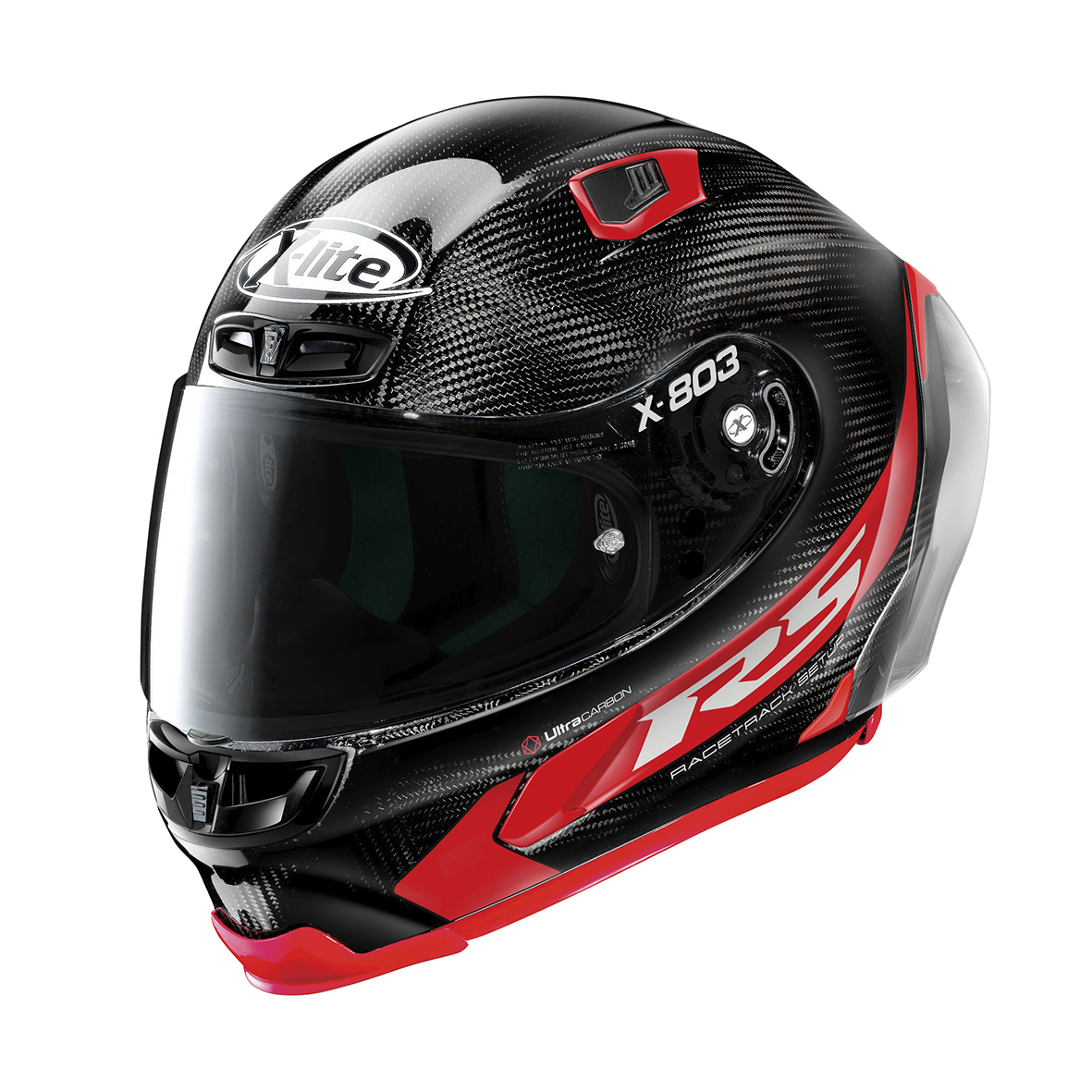 หมวกกันน็อค X-LITE รุ่น X-803RS ลาย UCARBON HOT LAP Carbon RED