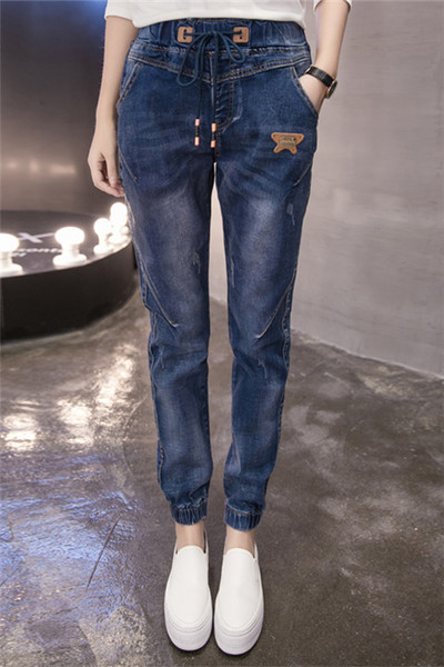 JW6003012 ยีนส์ฮาเล็มขายาวผูกโบว์ปลายขาจั้ม (พรีออเดอร์) JW6003012 ตัว