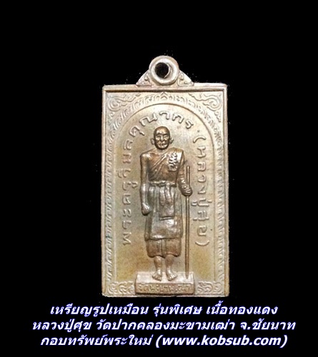 เหรียญรูปเหมือน รุ่นพิเศษ เนื้อทองแดง หลวงปู่ศุข วัดปากคลองมะขามเฒ่า จ.ชัยนาท