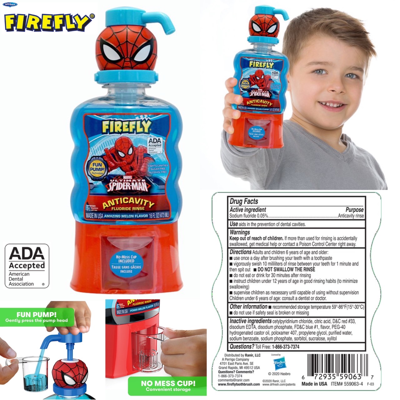 น้ำยาบ้วนปากเด็กผสมฟลูออไรด์ป้องกันฟันผุ My little pony Made in USA 🇺🇸 Firefly Pump Rinse 16 Ounce ราคา : 590 บาท