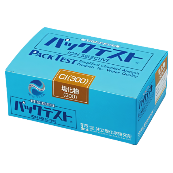 Kyoritsu รหัสสินค้าWAK-CL(300)ชุดทดสอบคุณภาพน้ำคลอไรด์,Packtest Chloride(300),Meas.range:200,250,300mg/L,Quantity(40pcs./box)
