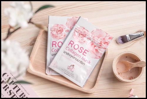 มาส์กกุหลาบคอลลาเจน มารียา Rose Collagen Mask