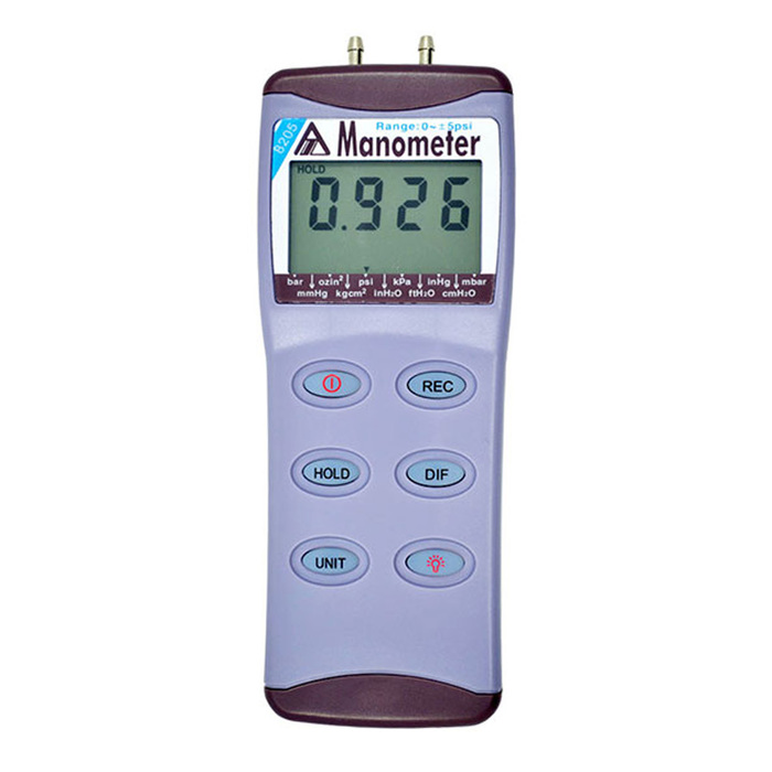 AZ รุ่น8205เครื่องวัดความดันแตกต่างมาโนมิเตอร์,Digital Manometer(Pressure Range 5 Psi,Accuracy ±0.3% )