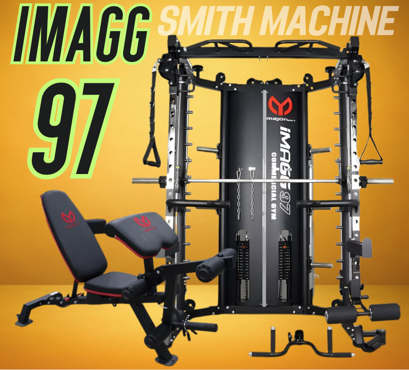 Smith Machine IMAGG 97 + ม้านั่ง819A + แผ่นน้ำหนัก50kg, สมิทแมชชีน